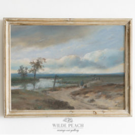 Póster Camino campestre con pintura de época ondulada