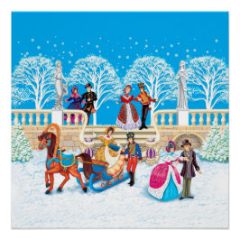 Póster Camino de invierno