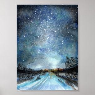 Póster Camino de invierno