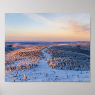 Póster Camino de invierno