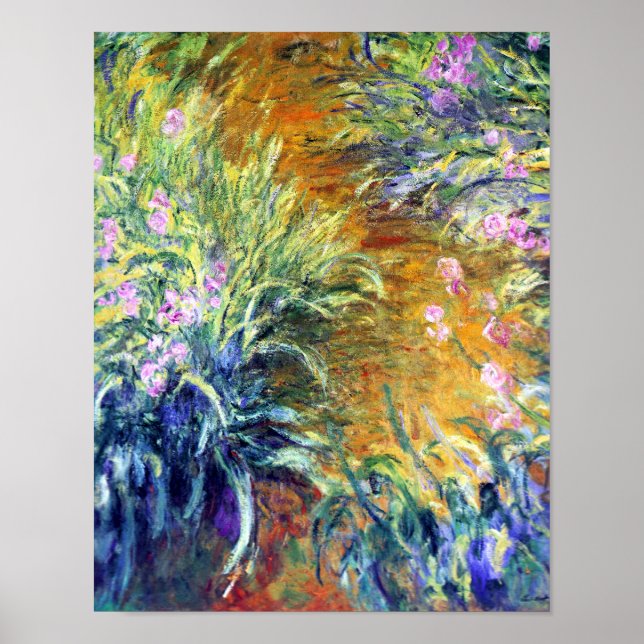 Póster Camino de jardín a través del Iris de Monet (Frente)