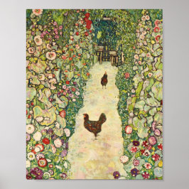 Póster Camino de jardín con pollos por Gustav Klimt