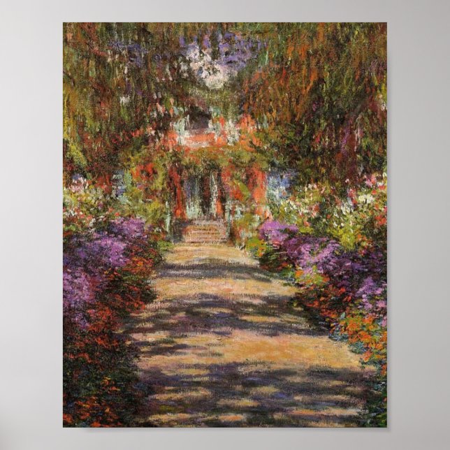 Póster Camino De Jardín En Giverny 1902 Por Claude Monet (Frente)