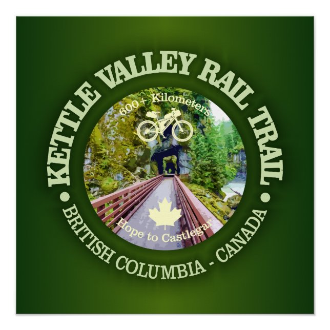 Póster Camino de Kettle Valley Rail Trail (ciclismo c) (Anverso)