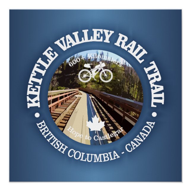 Póster Camino de Kettle Valley Rail Trail (ciclismo c) (Anverso)