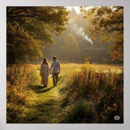 Póster Camino de la pradera de Cottagecore