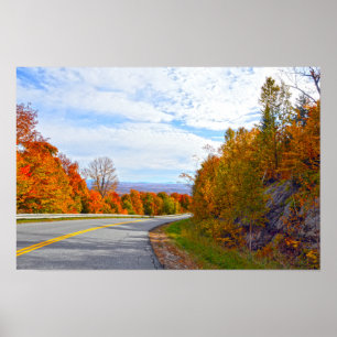 Póster Camino de Montaña en Vermont, Otoño