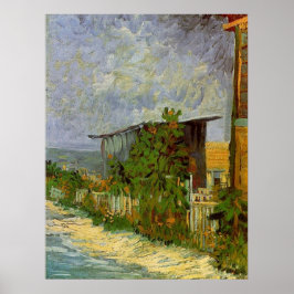 Póster Camino de Montmartre con girasoles de Van Gogh.