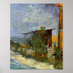 Póster Camino de Montmartre con Sunflowers Van Gogh Bella