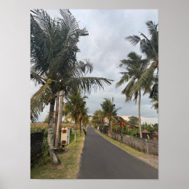 Póster Camino de palma en campo balinés