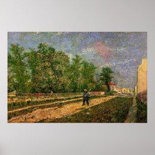 Póster Camino de París con campesino de Vincent van Gogh