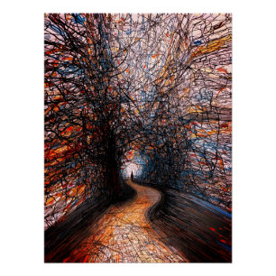 Póster Camino de Soledad Abstracto – Pasarela de Árbol Co
