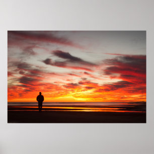Póster Camino del atardecer