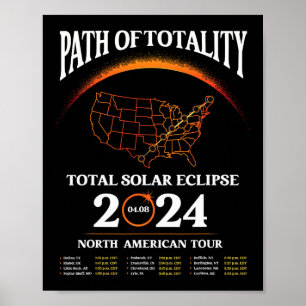Póster Camino Del Eclipse Solar De Totalidad Eclipse Sola