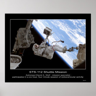 Póster Camino espacial del astronauta David A. Wolf STS-1