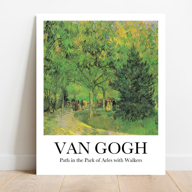 Póster Camino por el Parque de Arles con Caminantes de Va (Van Gogh's Sunlit Stroll: Own "Path in the Park"! High-quality art poster)