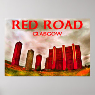 Póster camino rojo Glasgow