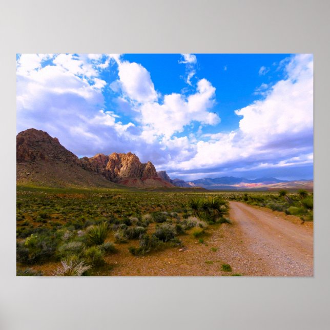 Póster Camino sucio a las rocas rojas (Frente)