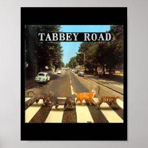 Póster Camino Tabby Cool Gatos Tabby Cruzando