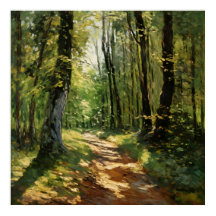 Camino Tranquilo de Woodland - Pintura impresionis