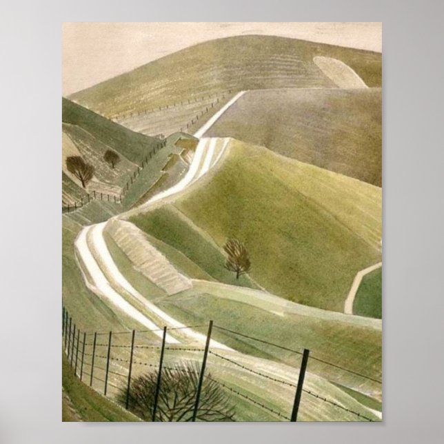 Póster Caminos De Chalk Por Eric Ravilious (Frente)