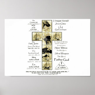 Póster Caminos hacia Dios por imágenes de la cruz amarill