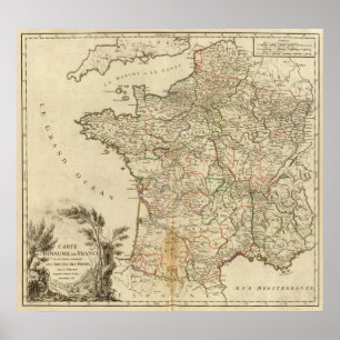 Póster Caminos postales de Francia