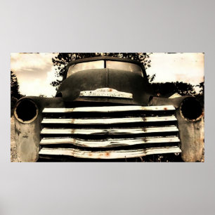 Póster Camión agrícola Viejo Chevy