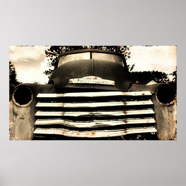 Póster Camión agrícola Viejo Chevy (Frente)
