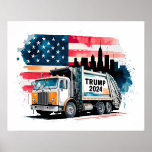 Póster Camión basura para Trump