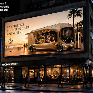 Póster Camión Comida Futurista Michelin – Lujo Móvil