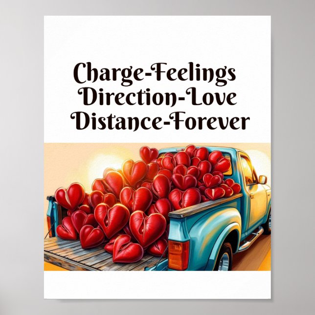 Póster Camión de amor - Corazón sobre ruedas (Frente)