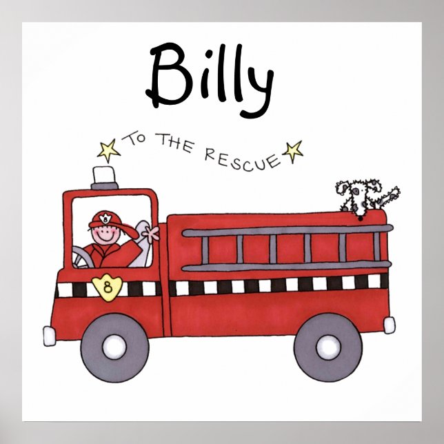 Póster Camión de Bomberos (Frente)