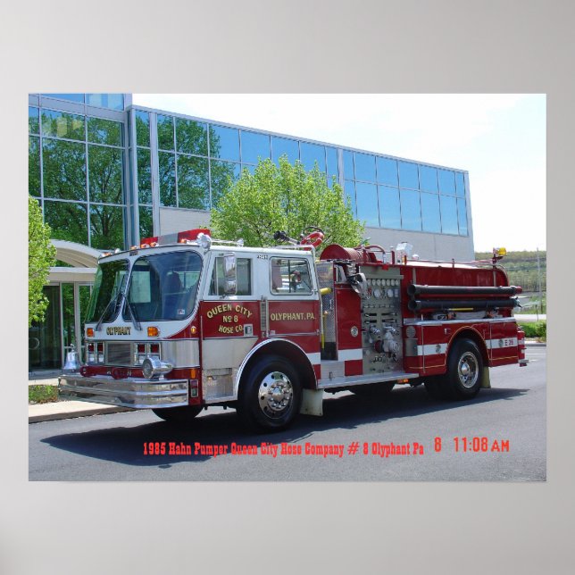 Póster Camión de bomberos de Hahn de 1985 (Frente)