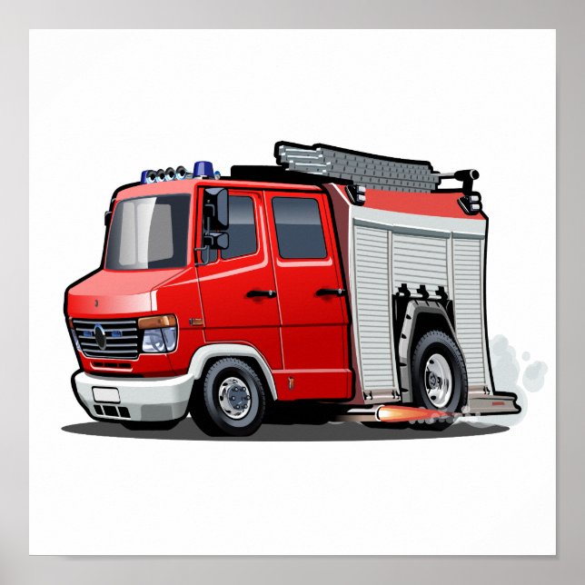 Póster camión de bomberos personalizados (Frente)