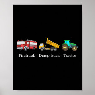 Póster Camión de bomberos Volquete Tractor Antit Trump su