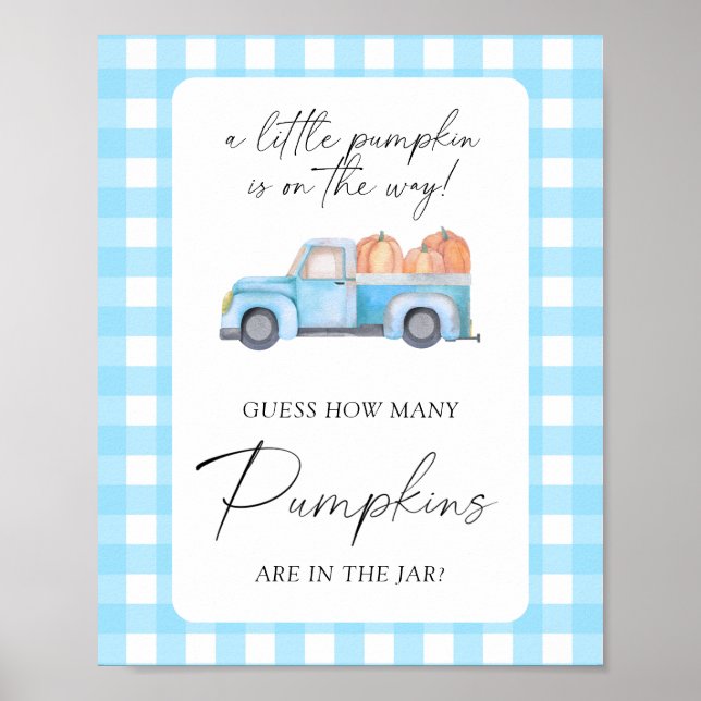 Póster Camión de calabaza - adivinen cuántas calabazas (Frente)