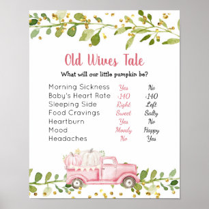 Póster Camión de calabaza rosa Vintage Poster de Cuentos