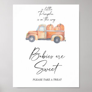 Póster Camión de calabazas - bebés son dulces cartel