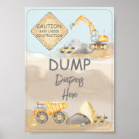 Camión de construcción Baby Shower Dump Diapers aq