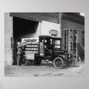 Póster Camión de entrega de refrescos, 1924. Foto antigua
