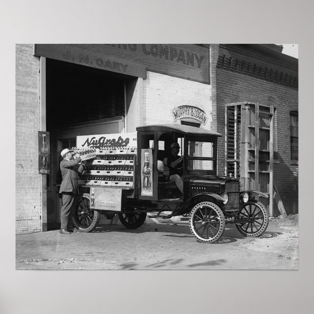 Póster Camión de entrega de refrescos, 1924. Foto antigua (Frente)