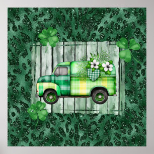 Póster Camión de época sembrado en el día de San Patricio