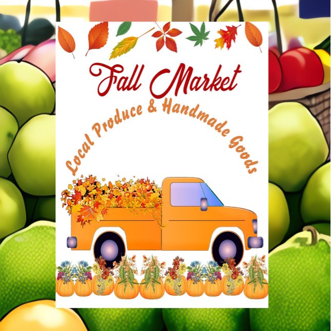 Póster Camión de fabricación artesanal de calabaza del me (Fall Market Poster)