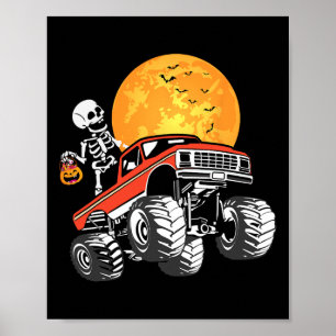 Póster Camión de Halloween de Monster Truck niños calabaz