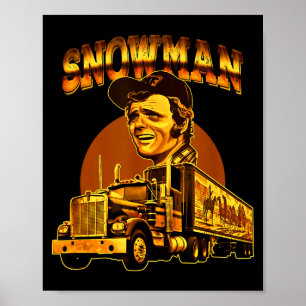 Póster Camión de hombre de nieve retro de los 70 1970s Vi
