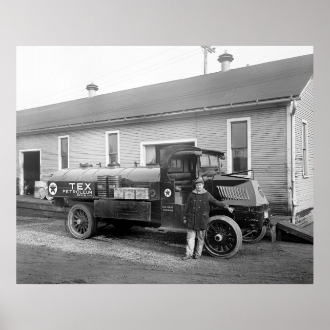 Póster Camión de la empresa petrolera, principios del sig (Frente)