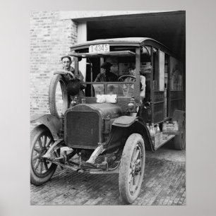 Póster Camión de Lácteos, 1921. Foto Antigua