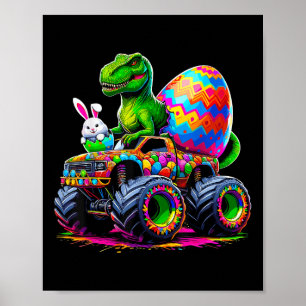 Póster Camión de Monstruo de Conejo de Pascua Huevos Rabb