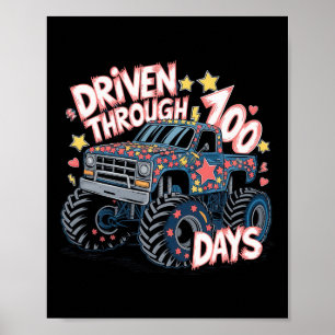 Póster Camión De Monstruo Llevado 100 Días De Escuela Por